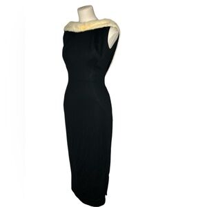 Vintage Lillie Rubin sleeveless mink collar maxi dress